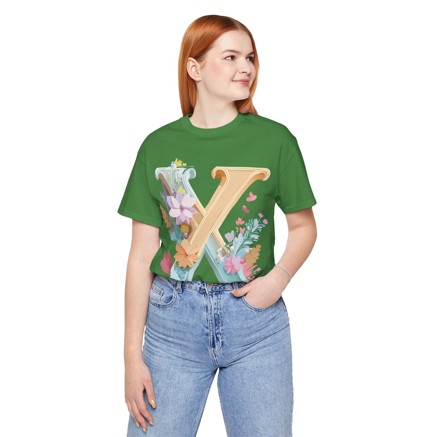 Letter X Shirt Graphic Tee Unisex Vintage Inspired Artwork By Adelpha Premium Comfort