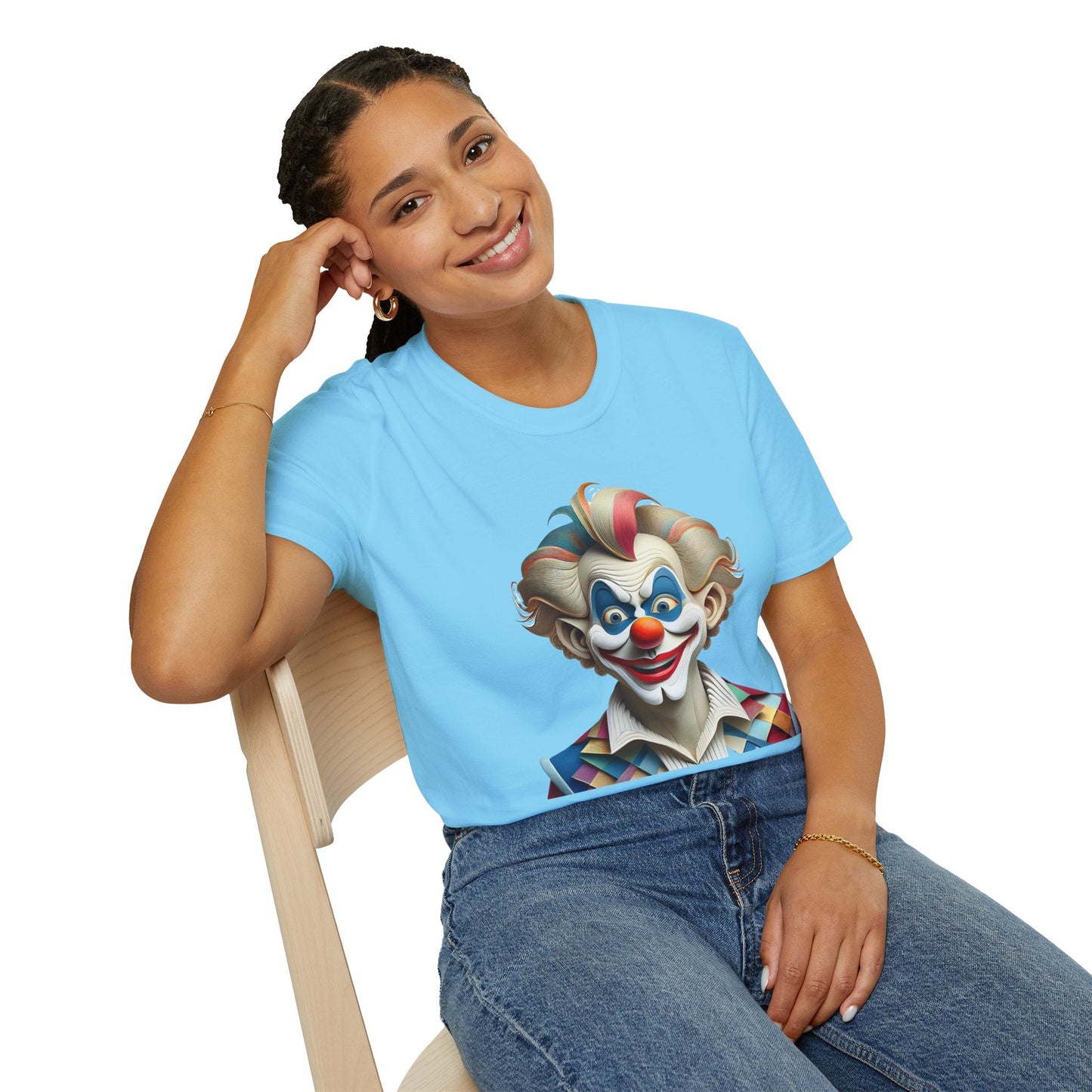 Unisex Clown Shirt Funny Man Circus Tee Softstyle Gildan 64000 Short Sleeve Everyday Comfort
