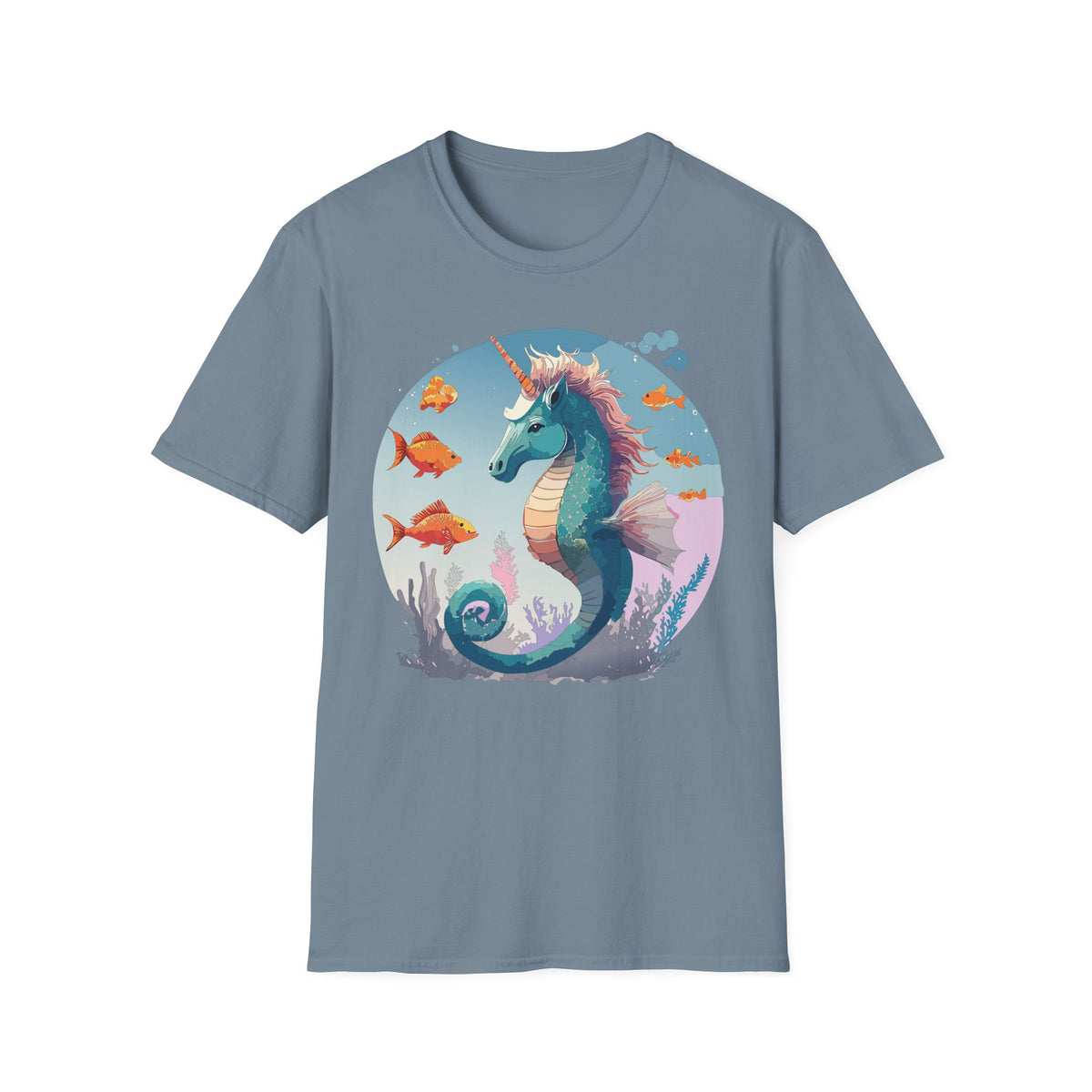 Sea Unicorn Seahorse T-Shirt | Nautical Mythical Creature Tee