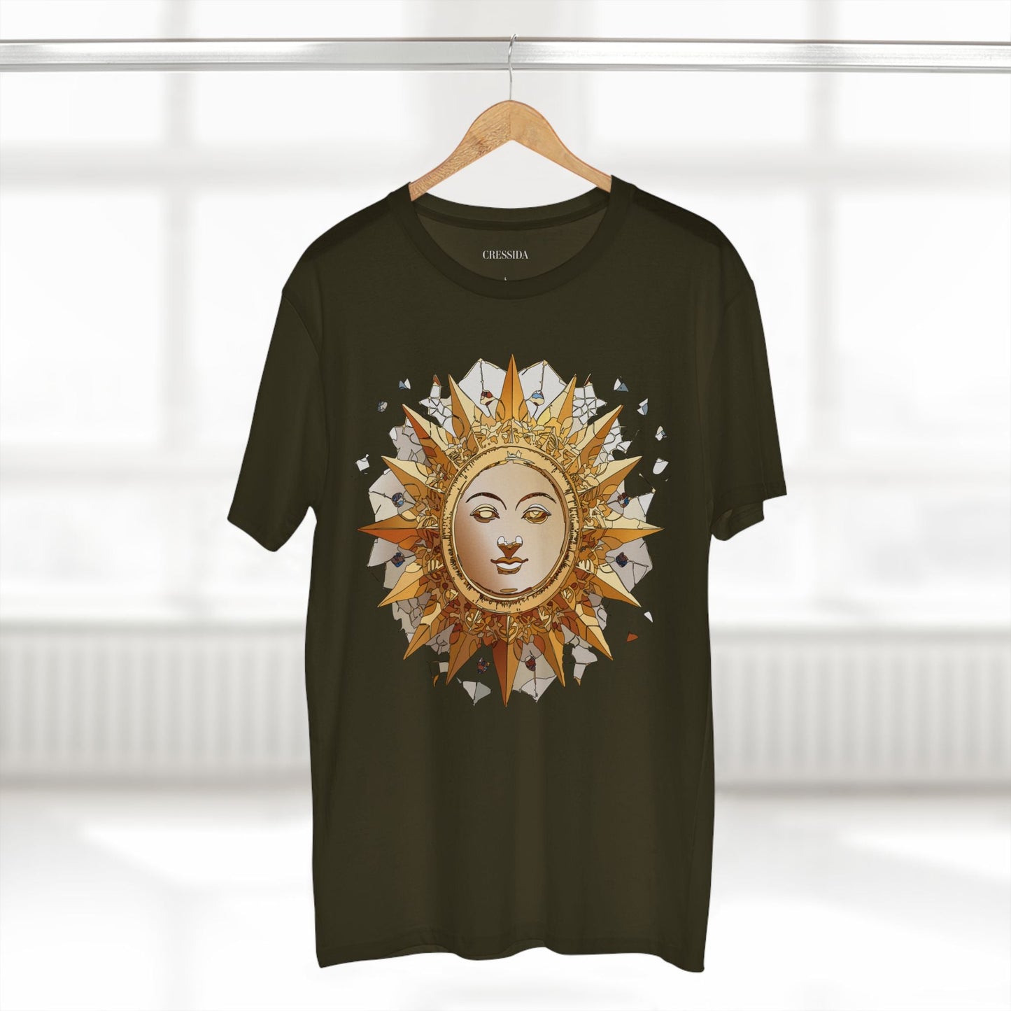 Gold Sun Graphic Unisex 100 Cotton T-Shirt with Golden Art Design 19