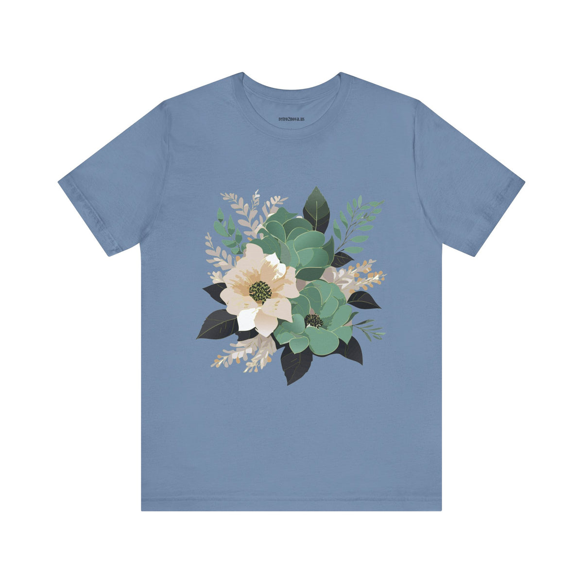 Floral Graphic Unisex Cotton Bella+Canvas Tee with Flowers Design ab13
