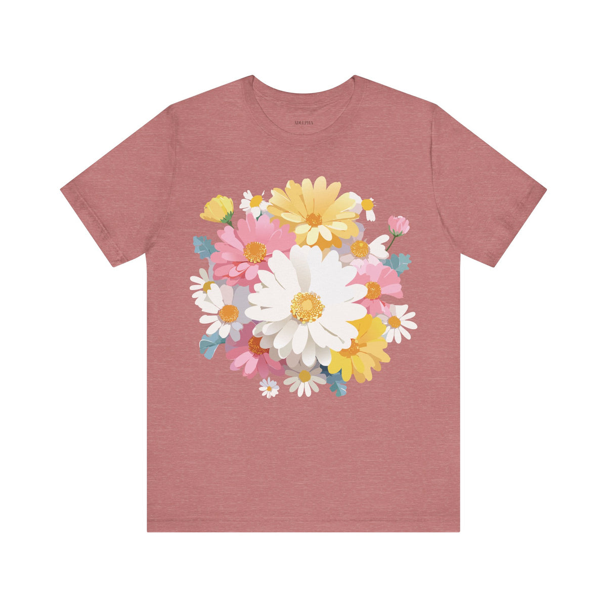 Floral Graphic Unisex Cotton Bella+Canvas Tee with Flowers Art Design n124