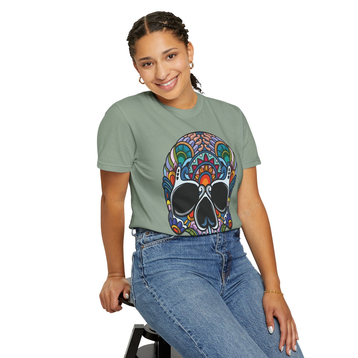 Unisex Cotton Tee Shirt with Skull