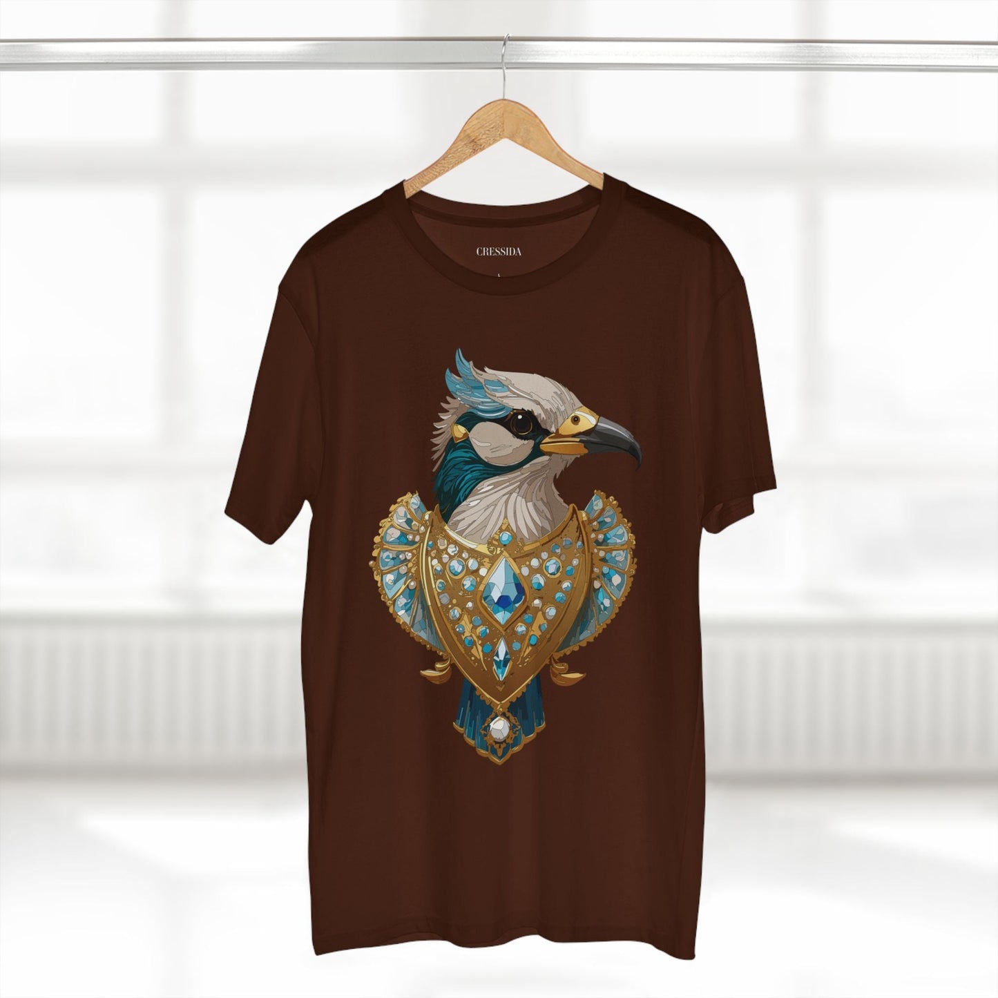 Bird Graphic Unisex 100 Cotton Tee With Unique Animal Golden Medallion Art Design 17