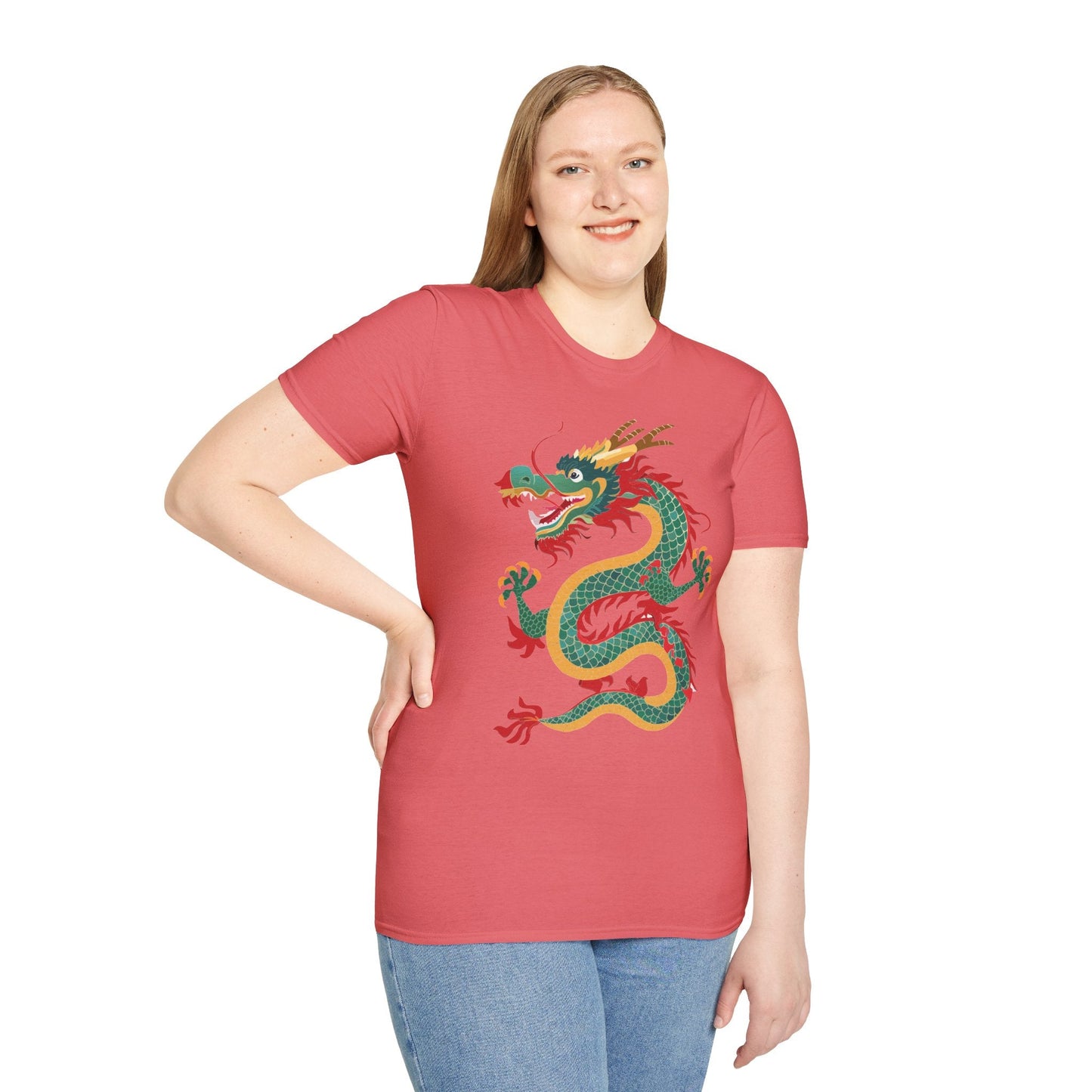 Dragon Graphic Unisex Cotton Softstyle Art Design Tee With Animals 3