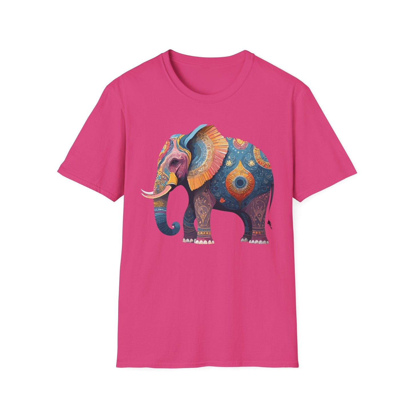 Elephant T Shirt Unisex Gildan Softstyle 64000 Tee With Animal Elephant Graphic Artwork