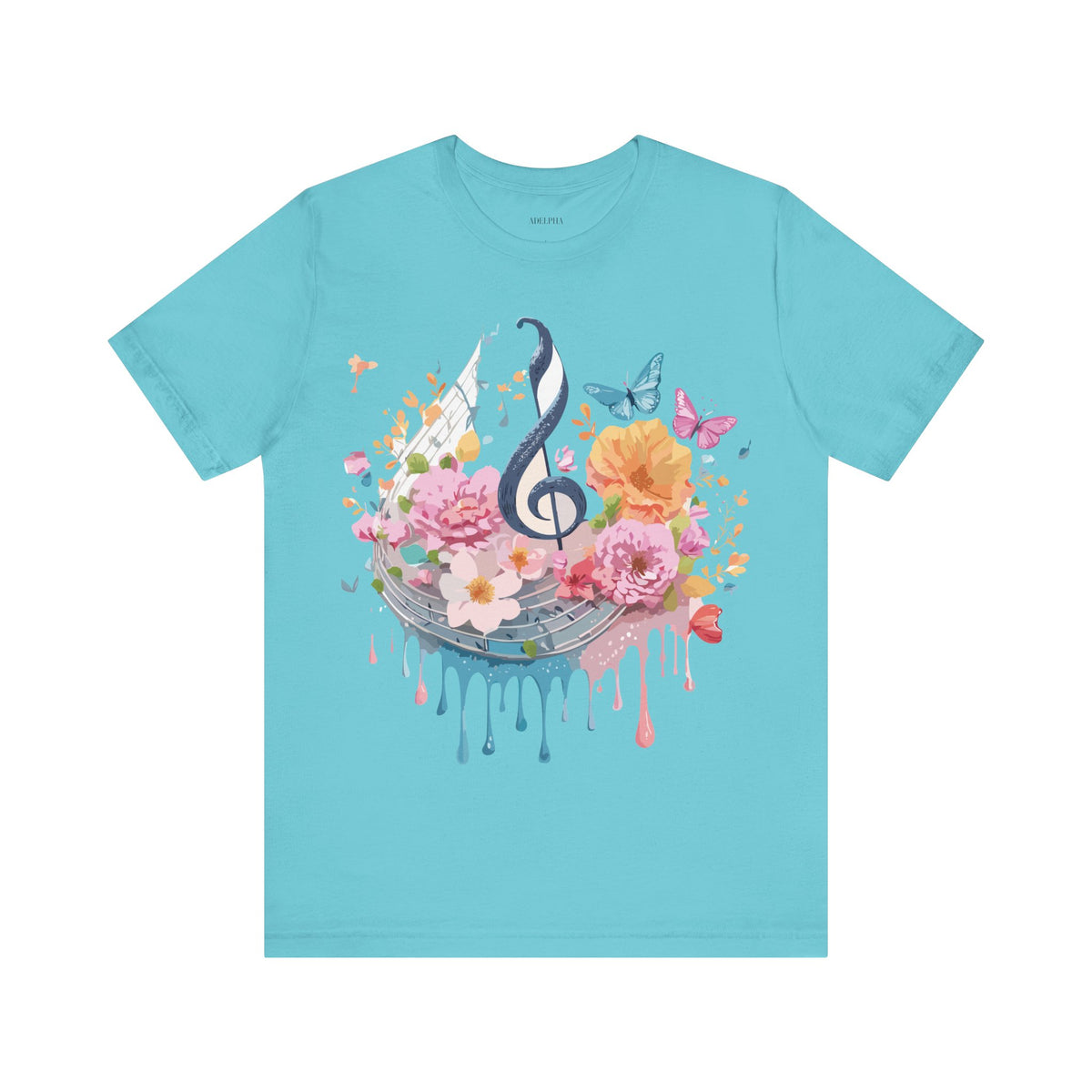 Music Graphic Unisex Cotton Bella+Canvas Tee with Art Design m169