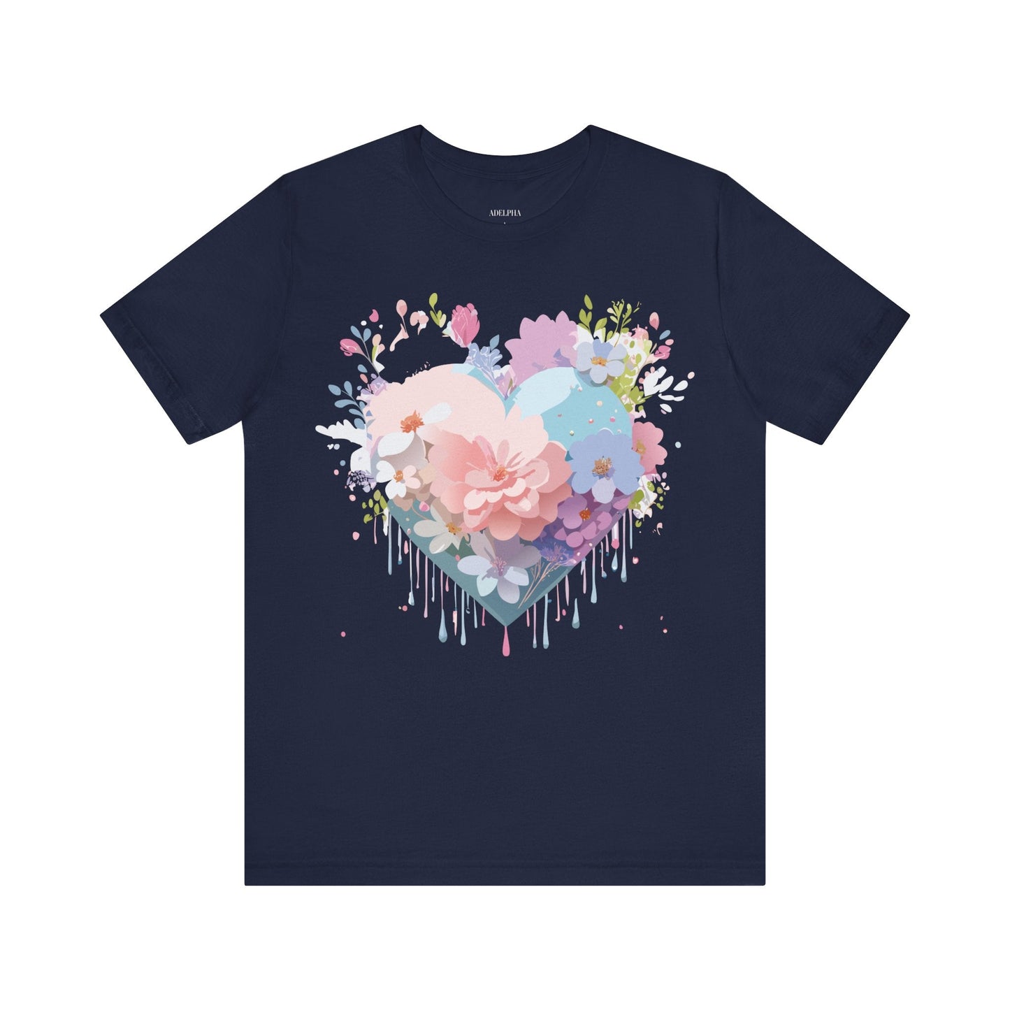 Valentine Day Graphic Unisex 100 Cotton Vintage Artwork with Love and Flower Design Tee 32