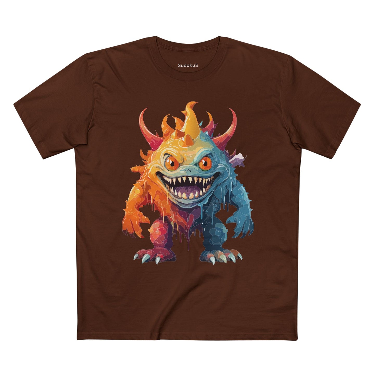 Cartoon Monsters Graphic Unisex 100 Cotton Staple Tee 32