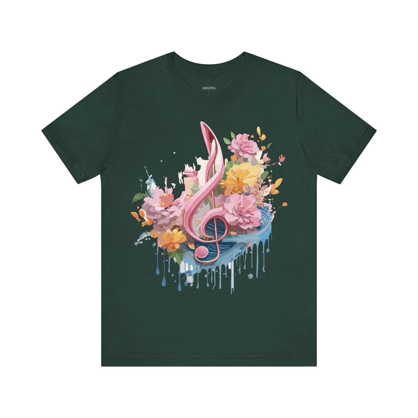 Music Graphic Unisex 100 Cotton Vintage Art with Musical Elements Tee 139