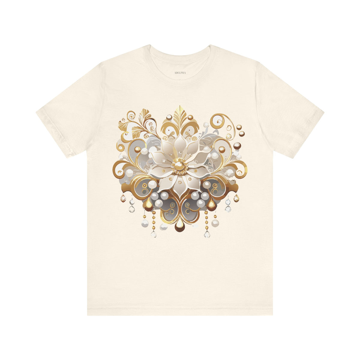 Jewelry Graphic Unisex Cotton Bella+Canvas Tee with Gemstones Art Design m27