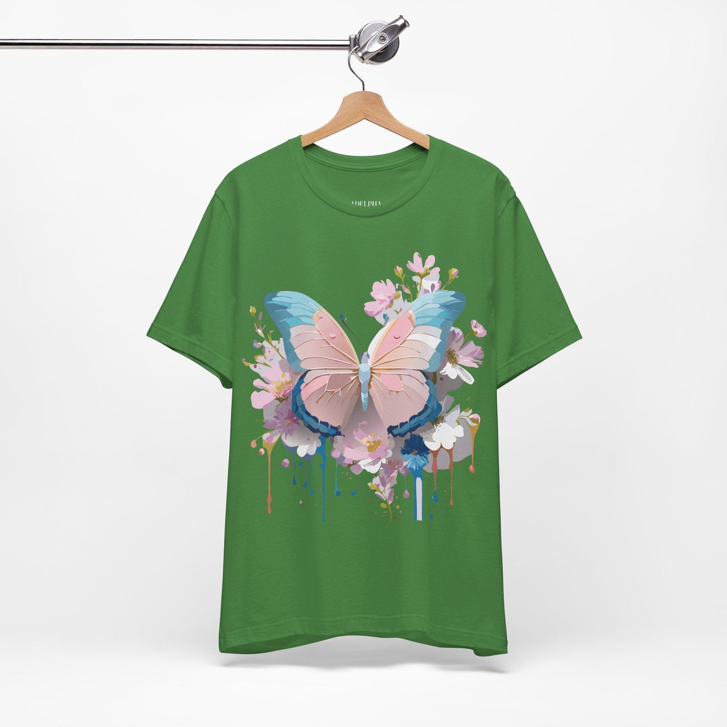 Butterfly Graphic Unisex 100 Cotton Lightweight Vintage Floral Design Jersey Tee 25