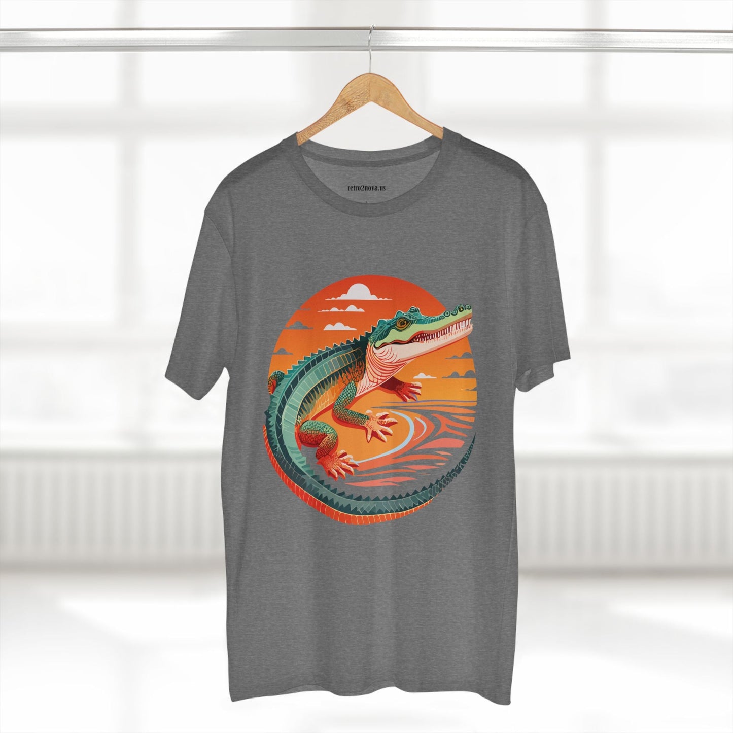 Unisex Crocodile Animal Shirt Premium Cotton Tee With Original Art Design From Retro2Nova Art Collection