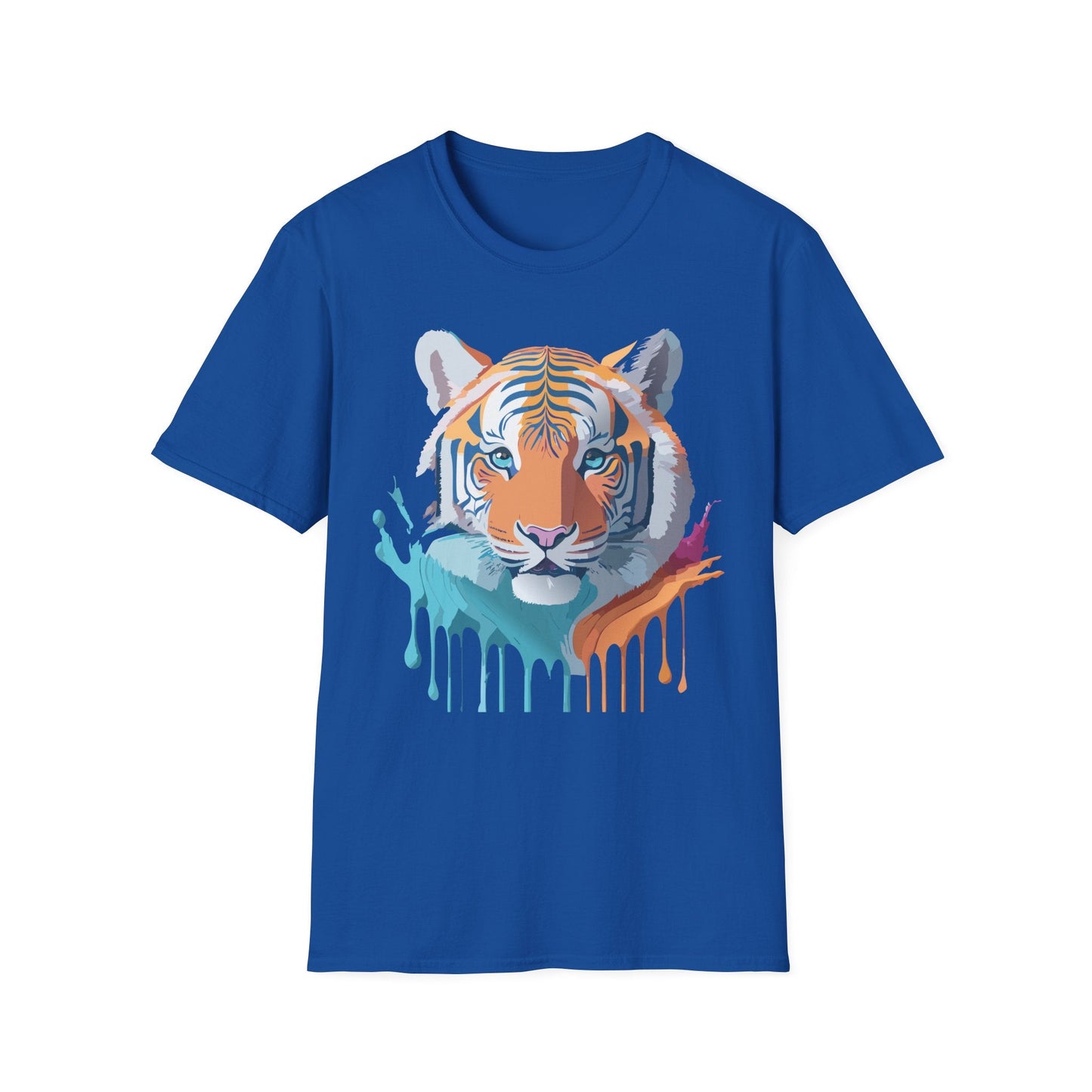 Tiger Print Shirt Unisex Softstyle Tee 100 Percent Ring Spun Cotton
