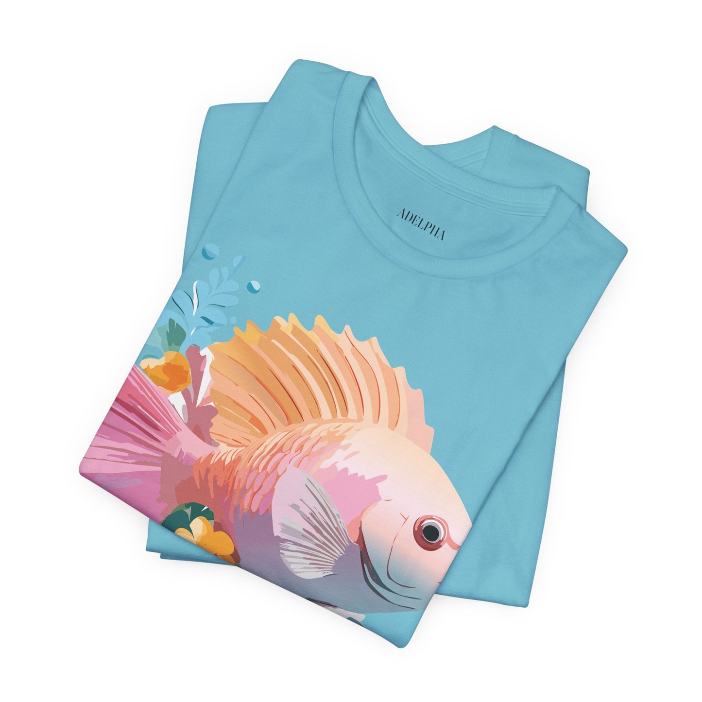 Adelpha Fish Shirt Unisex Graphic Tee With Vintage Inspired Artwork Short Sleeve