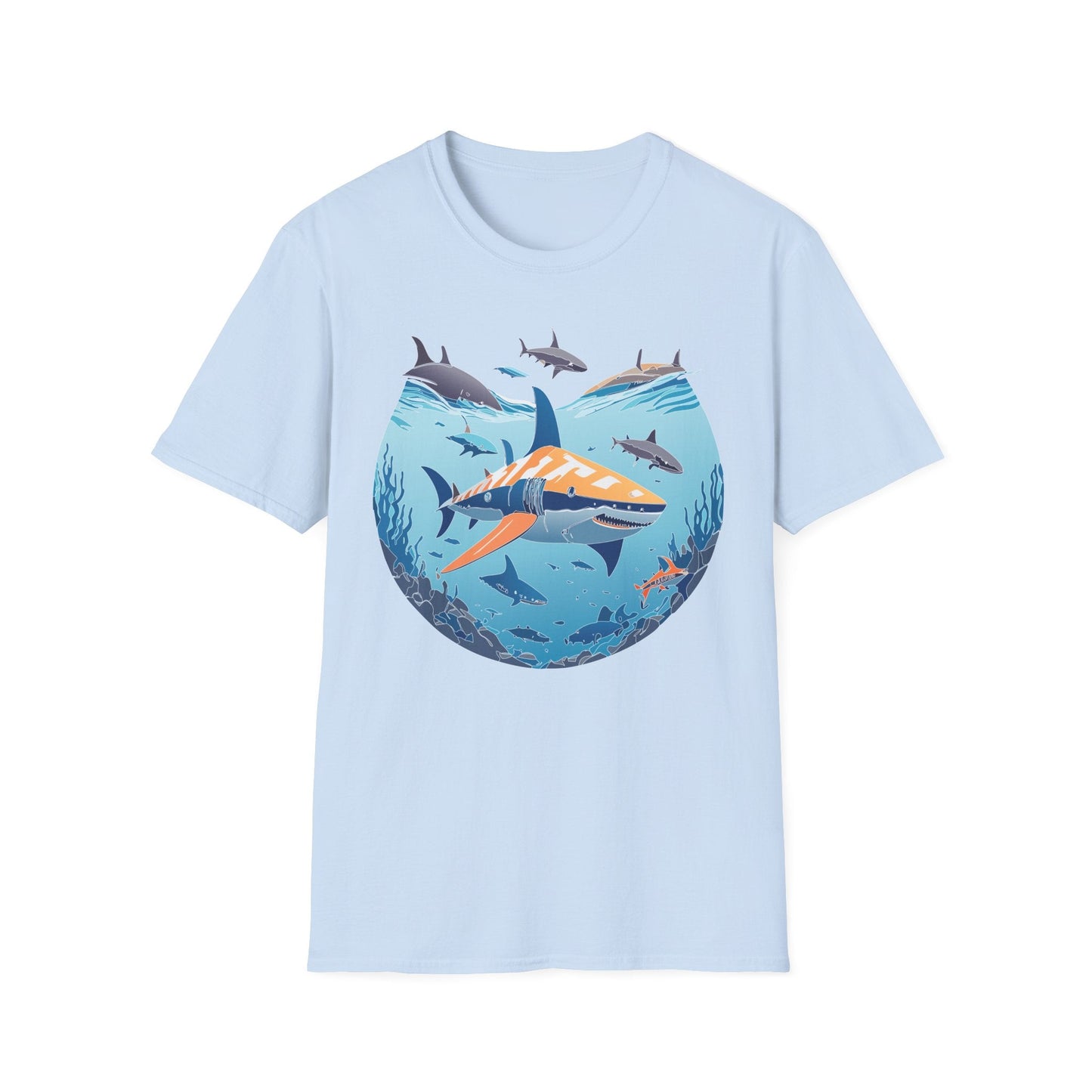 Ocean Tee Shirt Unisex Softstyle Gildan 64000 100 Percent Ring Spun Cotton Breathable U Boat Design
