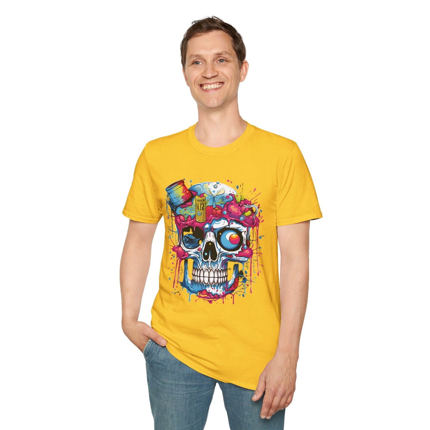 Skull Graphic Tee Shirt Unisex Skeleton Shirt Softstyle Cotton Comfort Everyday Wear Durable