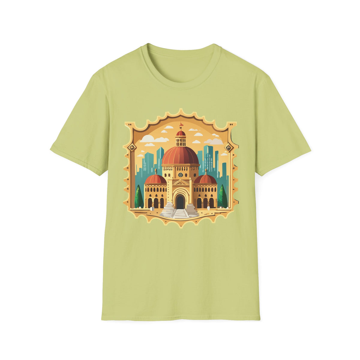 Moroccan Cityscape Tee | Dome & Minaret Illustration Graphic Tee Unisex 100 Cotton Gildan T-Shirt