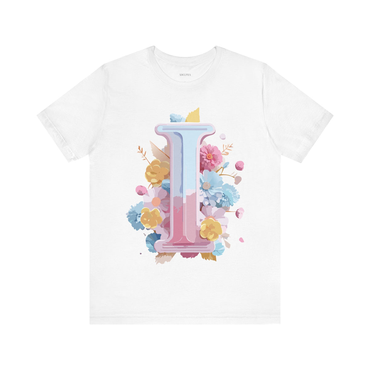 Letter I Graphic Unisex Cotton Bella+Canvas Tee with Art Letter Design