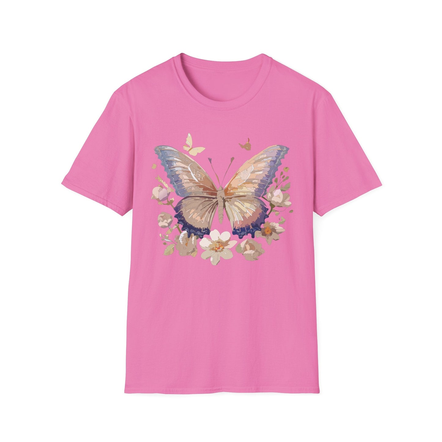 Butterfly T Shirt Unisex Softstyle Monarch Design 100 Percent Cotton Tee For Everyday Comfort