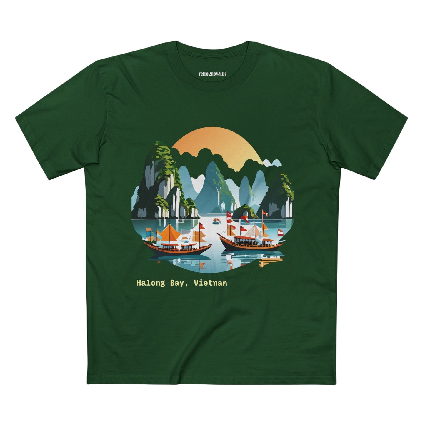 Travel Shirt Vietnam Tourist TT33 Unisex Premium Cotton Art Tee Retro2Nova Discover Art
