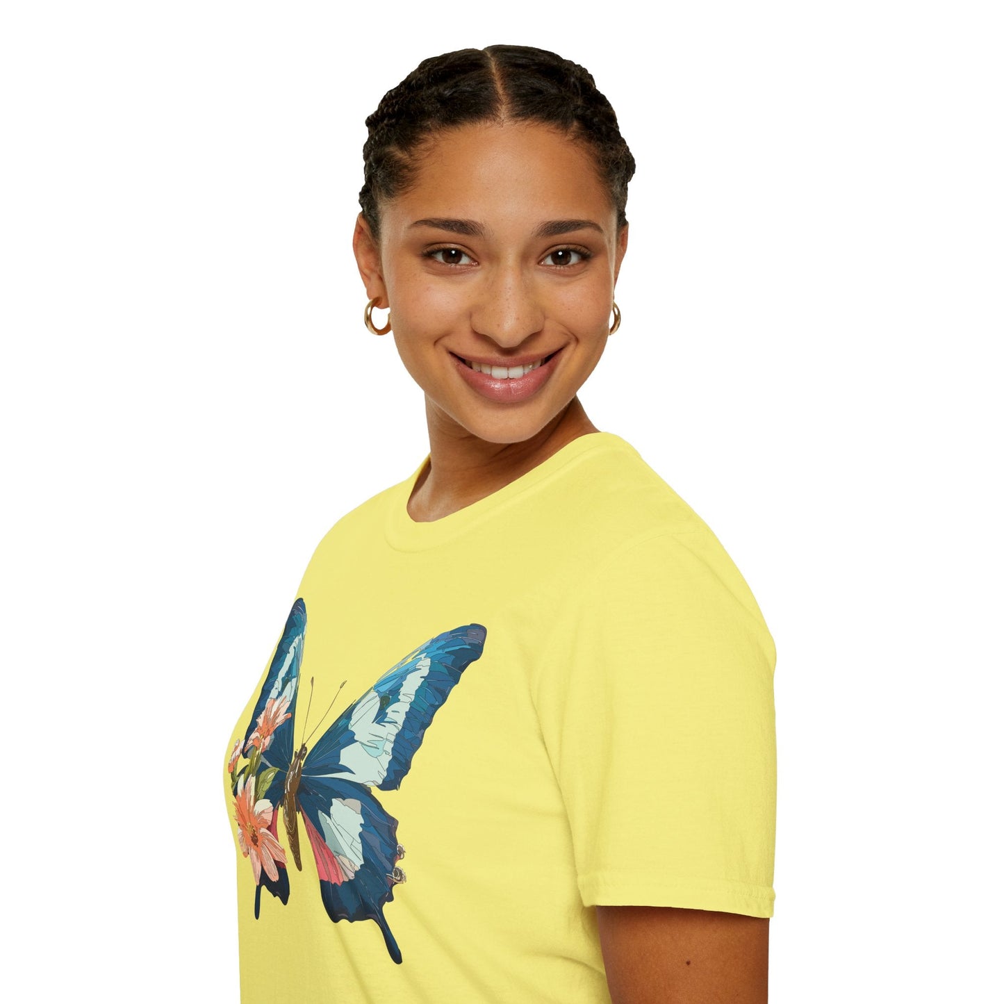 Butterfly Themed Unisex T Shirt Monarch Design Softstyle 64000 100 Cotton Tee For Everyday Comfort
