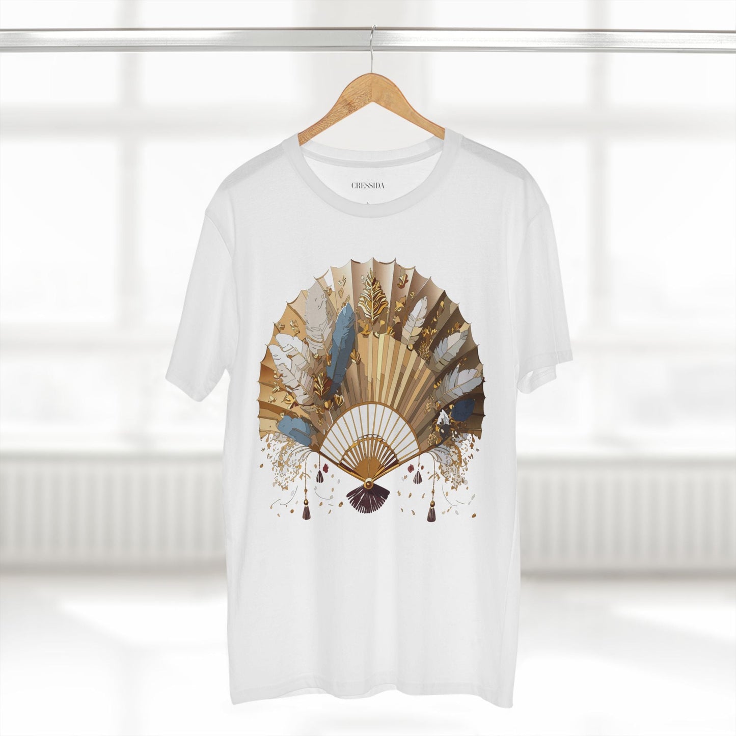 Antique Fan Graphic Design T-Shirt Unisex 100 Cotton Floral Carnival Artwork Tee 8