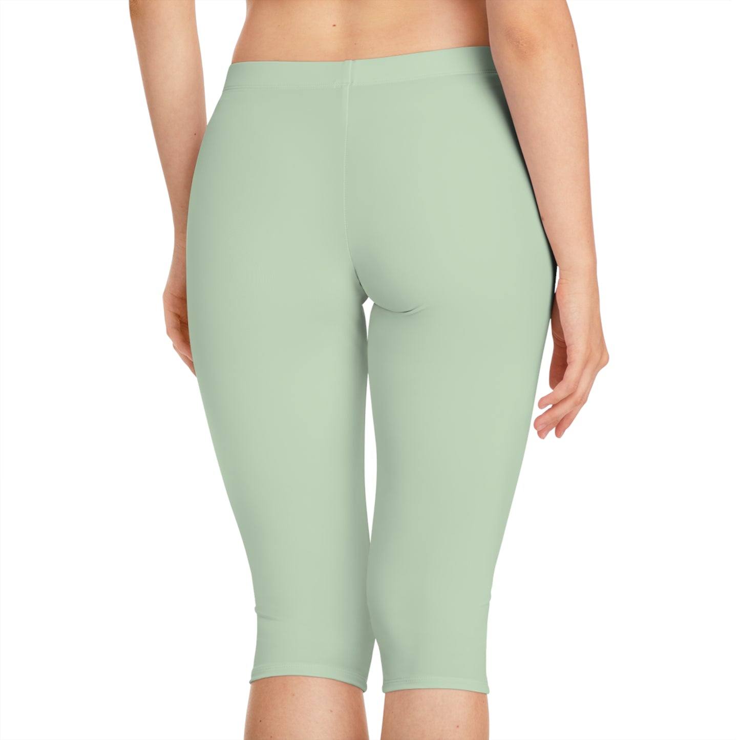 Green Color Capri Leggings, Green Capri Leggings 9