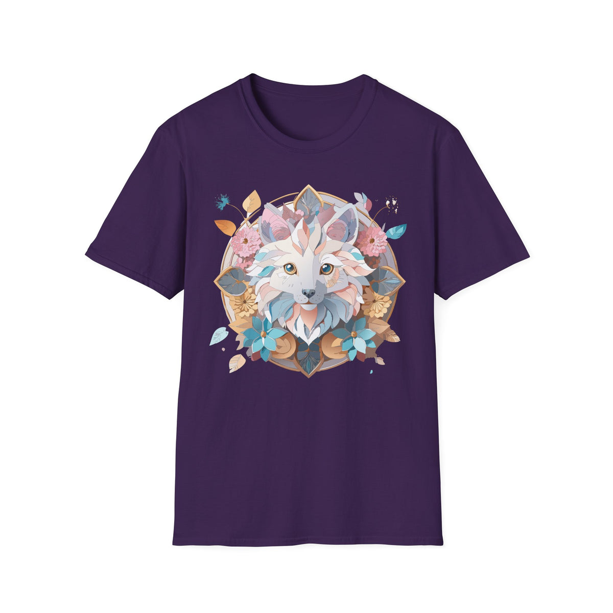 Floral Fox Mandala T-Shirt | Fox Face Tee, Boho Nature Animal Design
