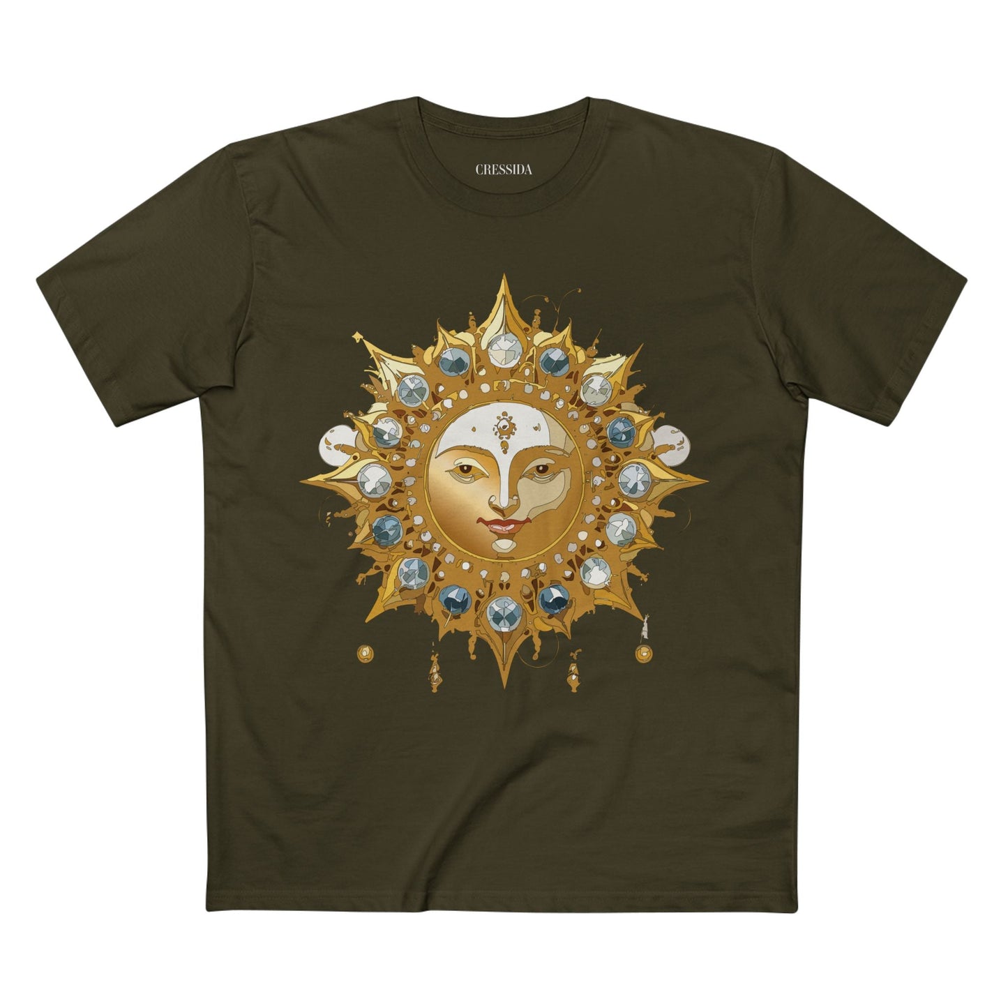Gold Sun Graphic Unisex 100 Cotton T-Shirt with Golden Art Design 1