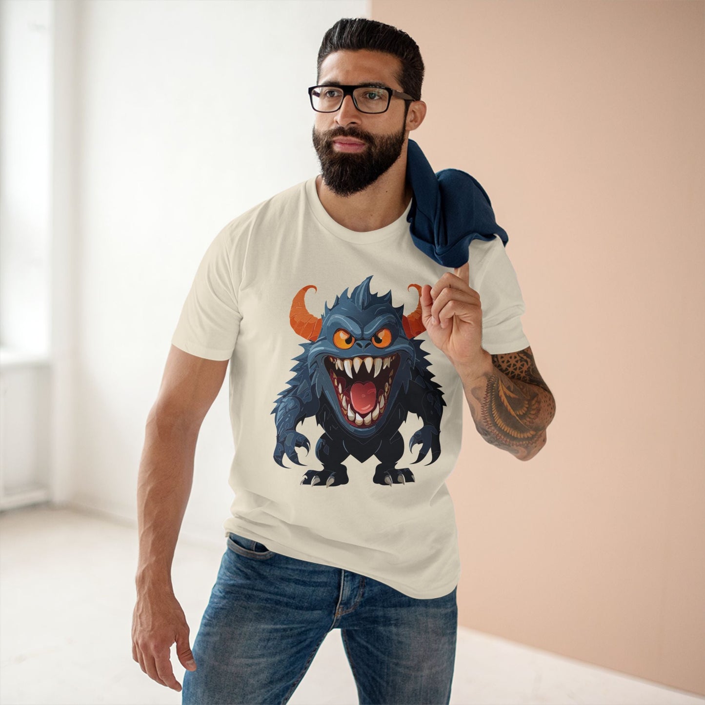 Cartoon Monsters Graphic Unisex 100 Cotton Staple Tee 30