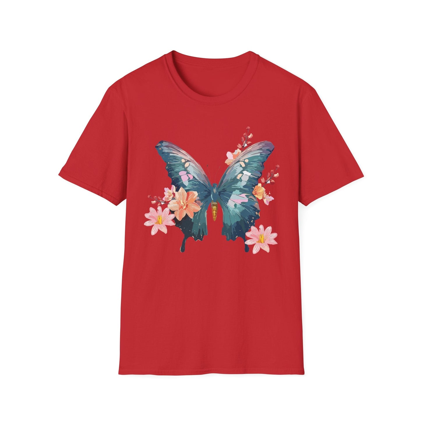 Butterfly T Shirt Unisex Gildan Softstyle 64000 100 Percent Ring Spun Cotton Monarch Tee