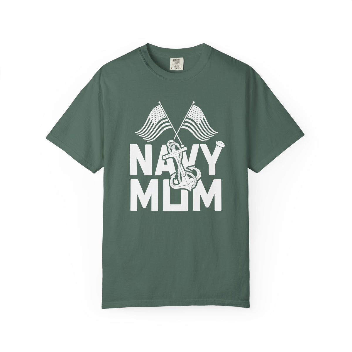 Navy Mom T-shirt Mother's Day Mama Tee Unisex Comfort Colors Garment-Dyed Cotton h20