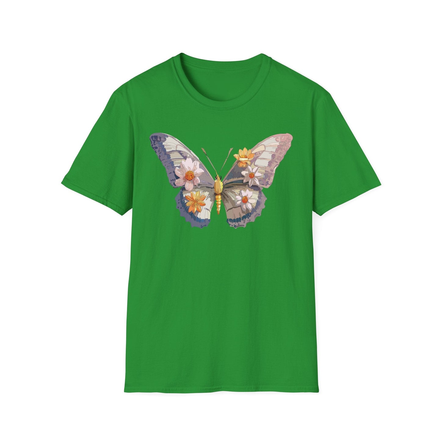 Butterfly Shirt Unisex Short Sleeve Tee Monarch Butterfly Design Gildan Softstyle 64000