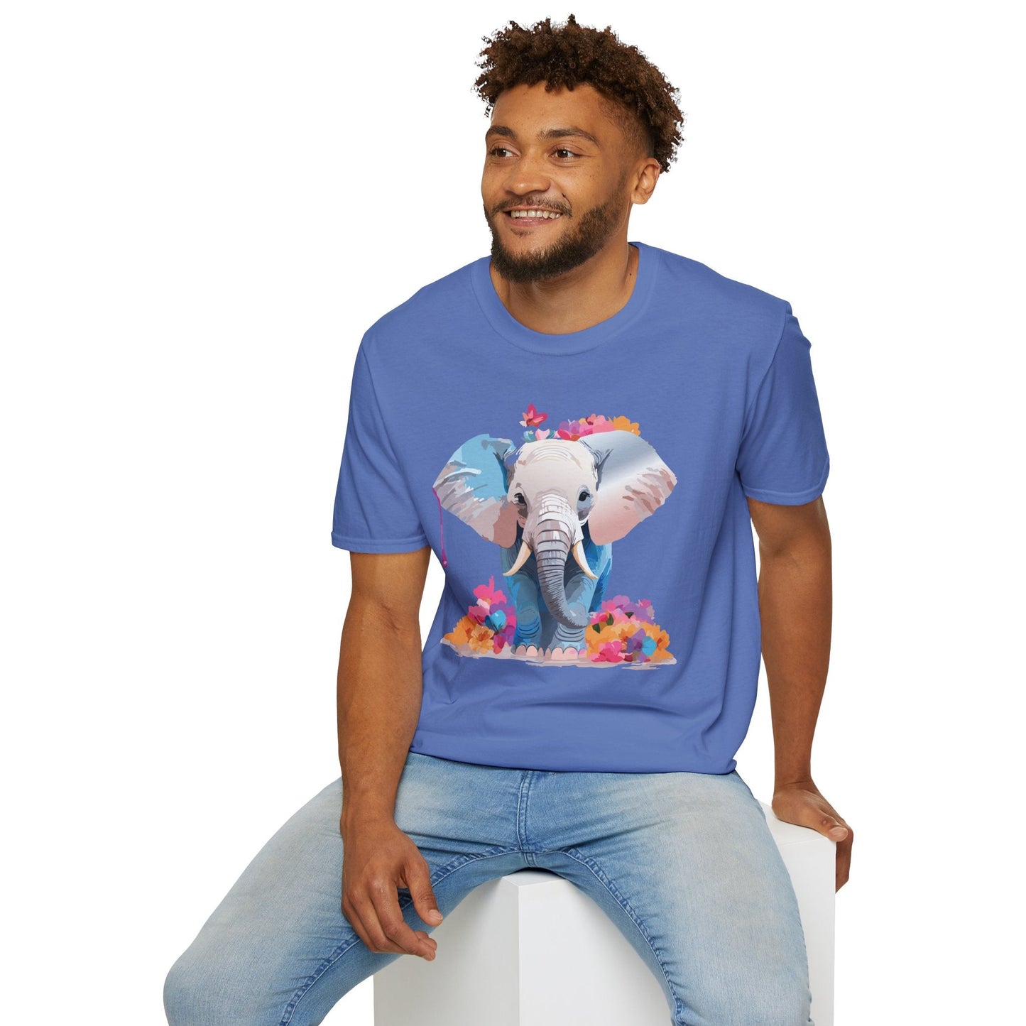 Elephant T Shirt Unisex Softstyle 64000 Graphic Elephant Illustration Animal Tee For Everyday Wear