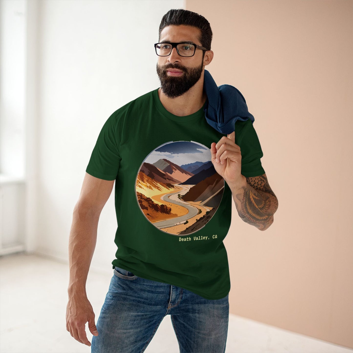 Retro2Nova Unisex Premium Cotton Tee With Death Valley Travel Design Art Shirt Collection