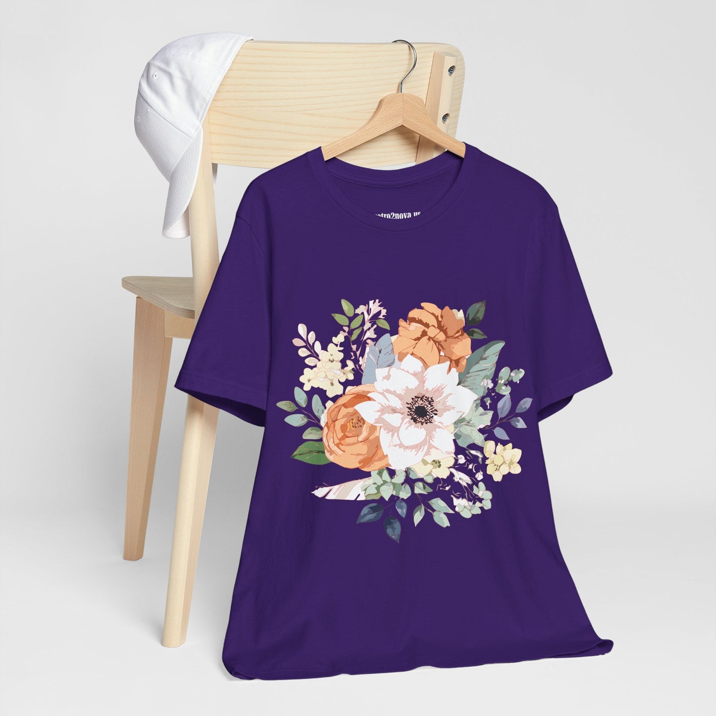Unisex Floral Shirt Jersey Short Sleeve Tee Lightweight Breathable Flowers Collection Retro2Nova
