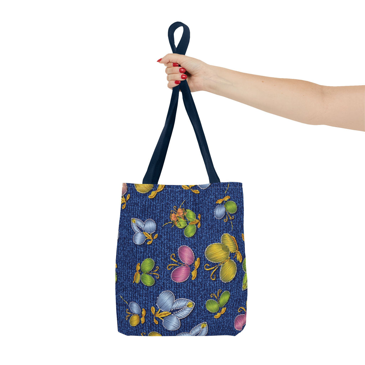 Denim Fabric Imitation Print Unisex Canvas Bag Poly Spun 3 Sizes Tote Bag 160