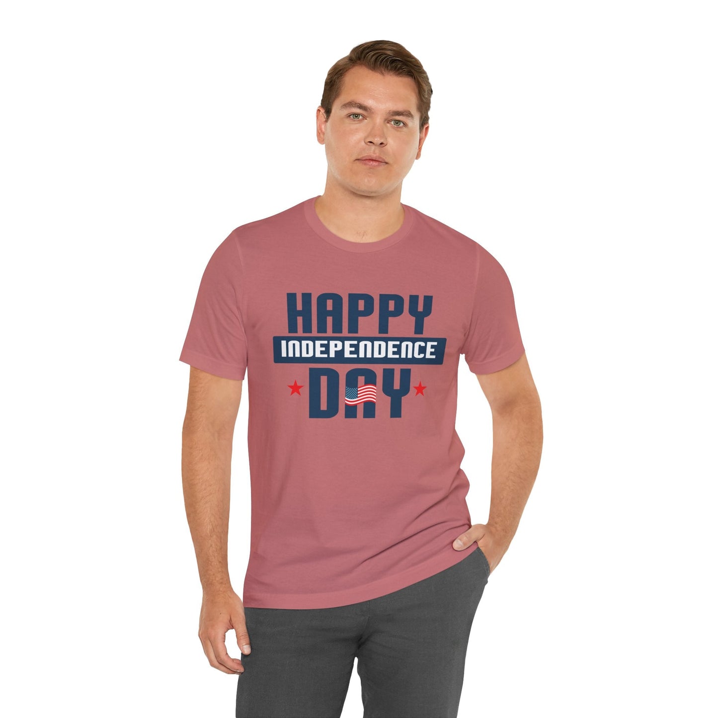 Happy Independence Day Graphic Unisex Cotton T-Shirt 017