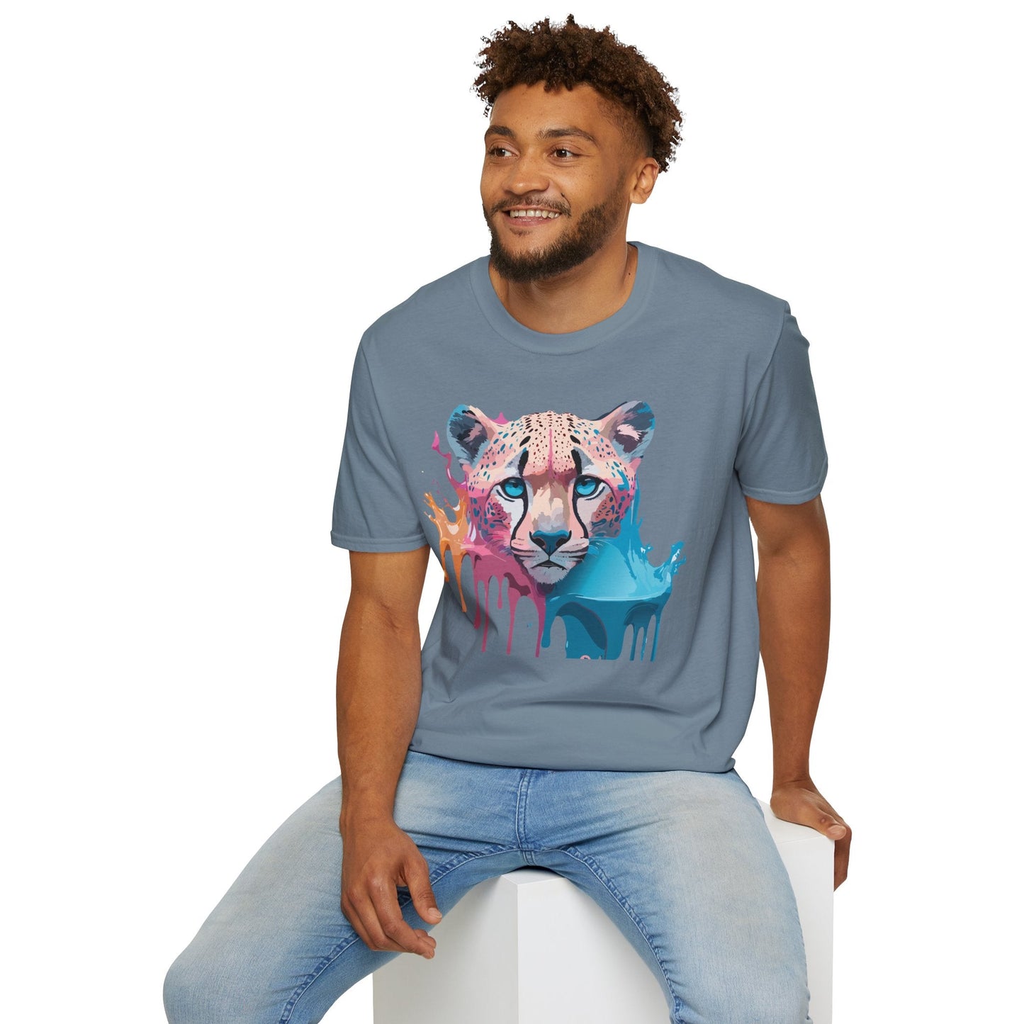 Unisex Cheetah Tee Softstyle Gildan 64000 100 Percent Cotton