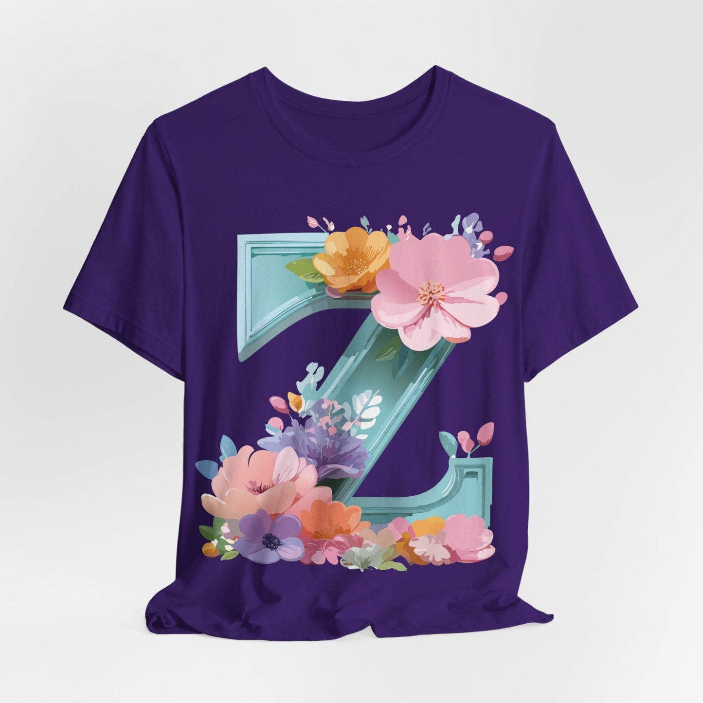 Letter Z Shirt Graphic Tee Unisex Jersey Short Sleeve By Adelpha Vintage Inspired Artwork