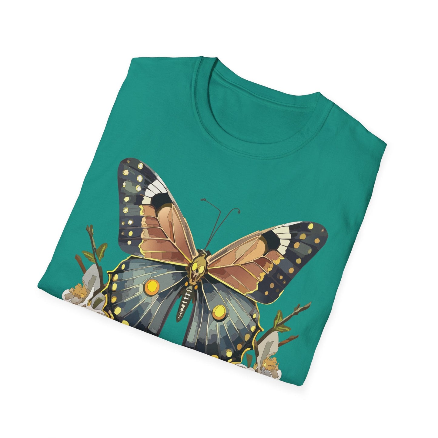 Butterfly Shirt Unisex Gildan Softstyle T Shirt Monarch Butterfly Tee 100 Percent Ring Spun Cotton