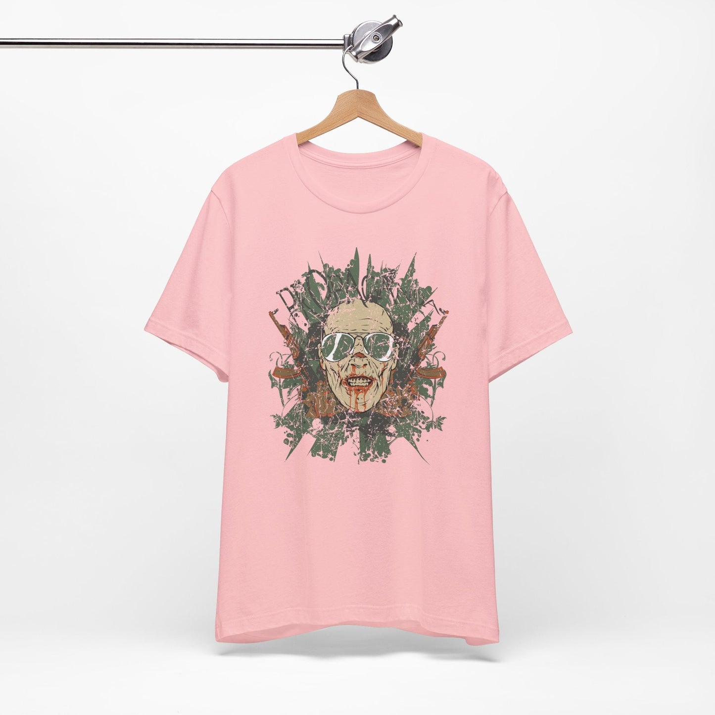 Retro Skull Floral Graphic Design Unisex Cotton T-Shirt G-2