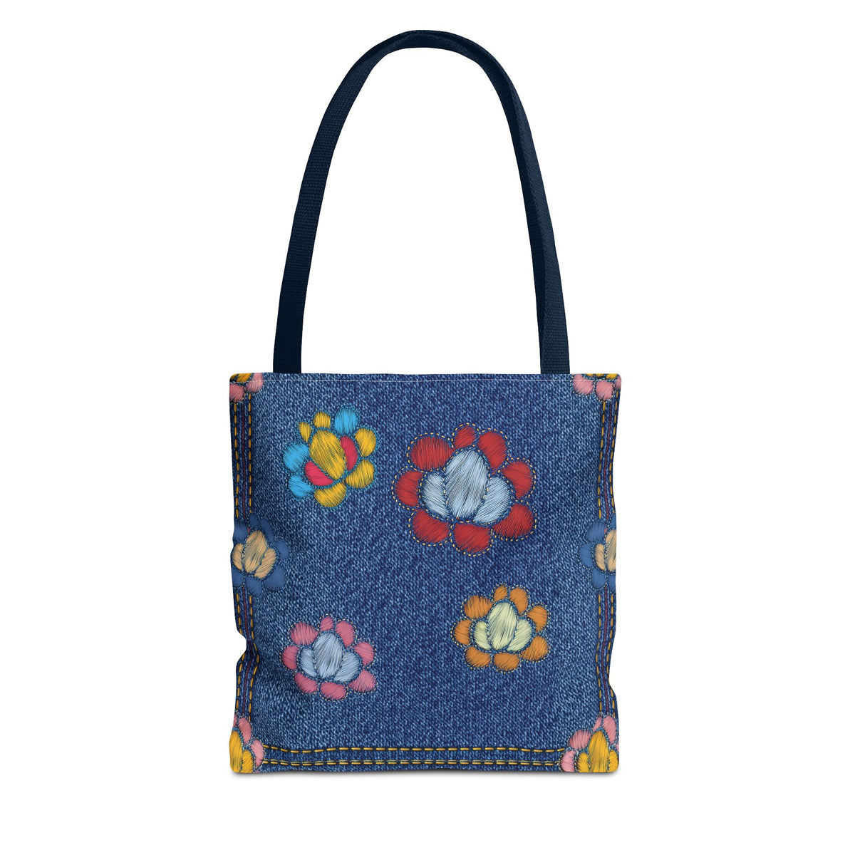 Denim Fabric Imitation Print Unisex Canvas Bag Poly Spun 3 Sizes Tote Bag 173