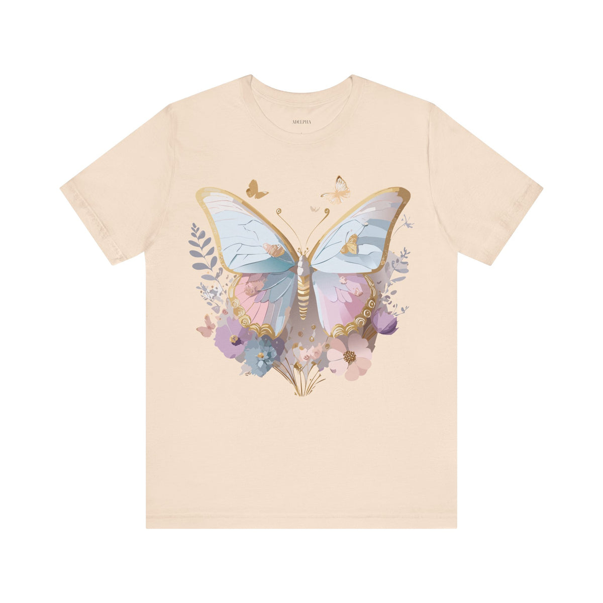 Butterfly Graphic Unisex Cotton Bella+Canvas Tee with Art Design n24