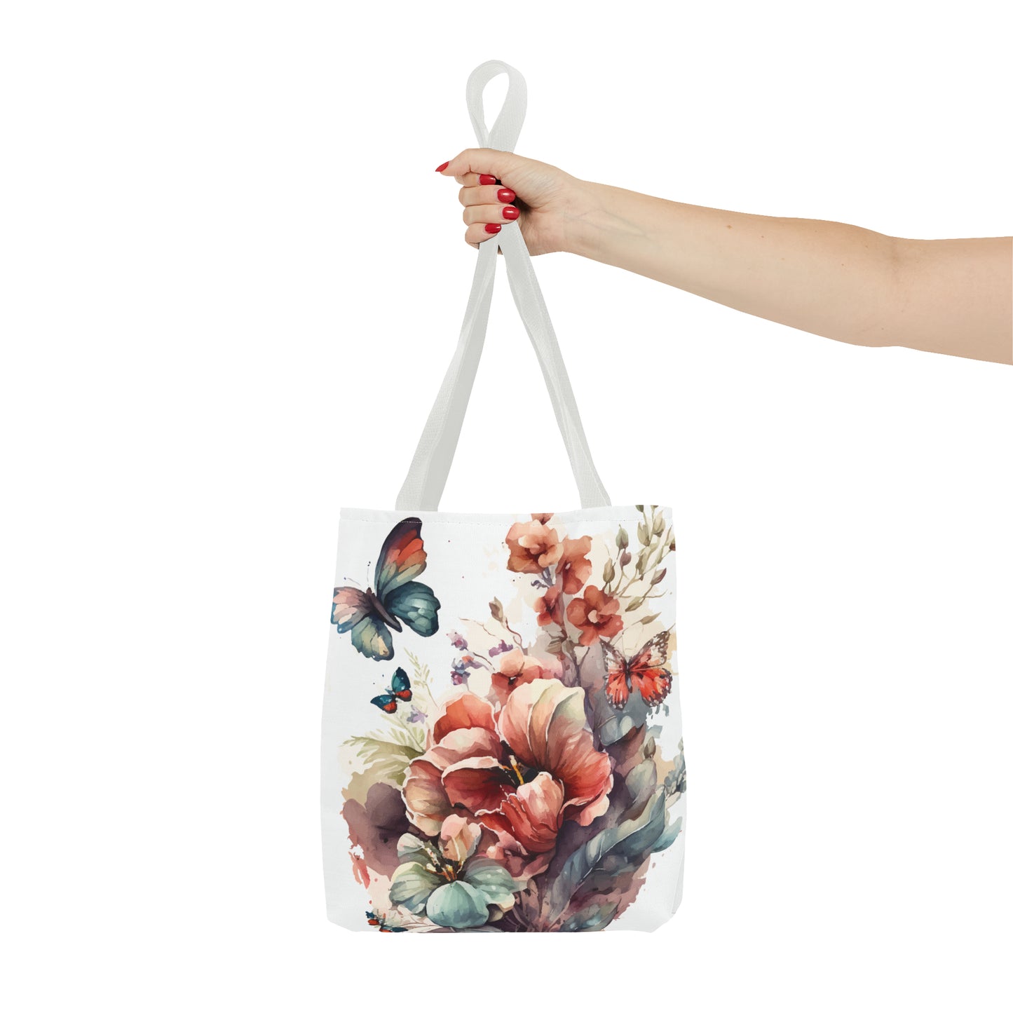 Bolsa de lona con estampado de mariposas 