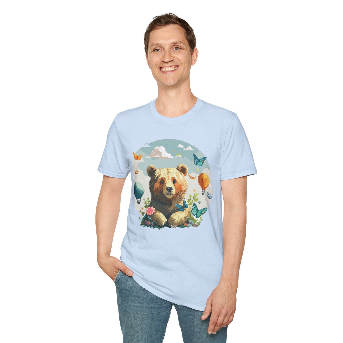 Bear T Shirt Unisex Teddy Bear Tee Softstyle 64000 Breathable Everyday Wear For All Ages