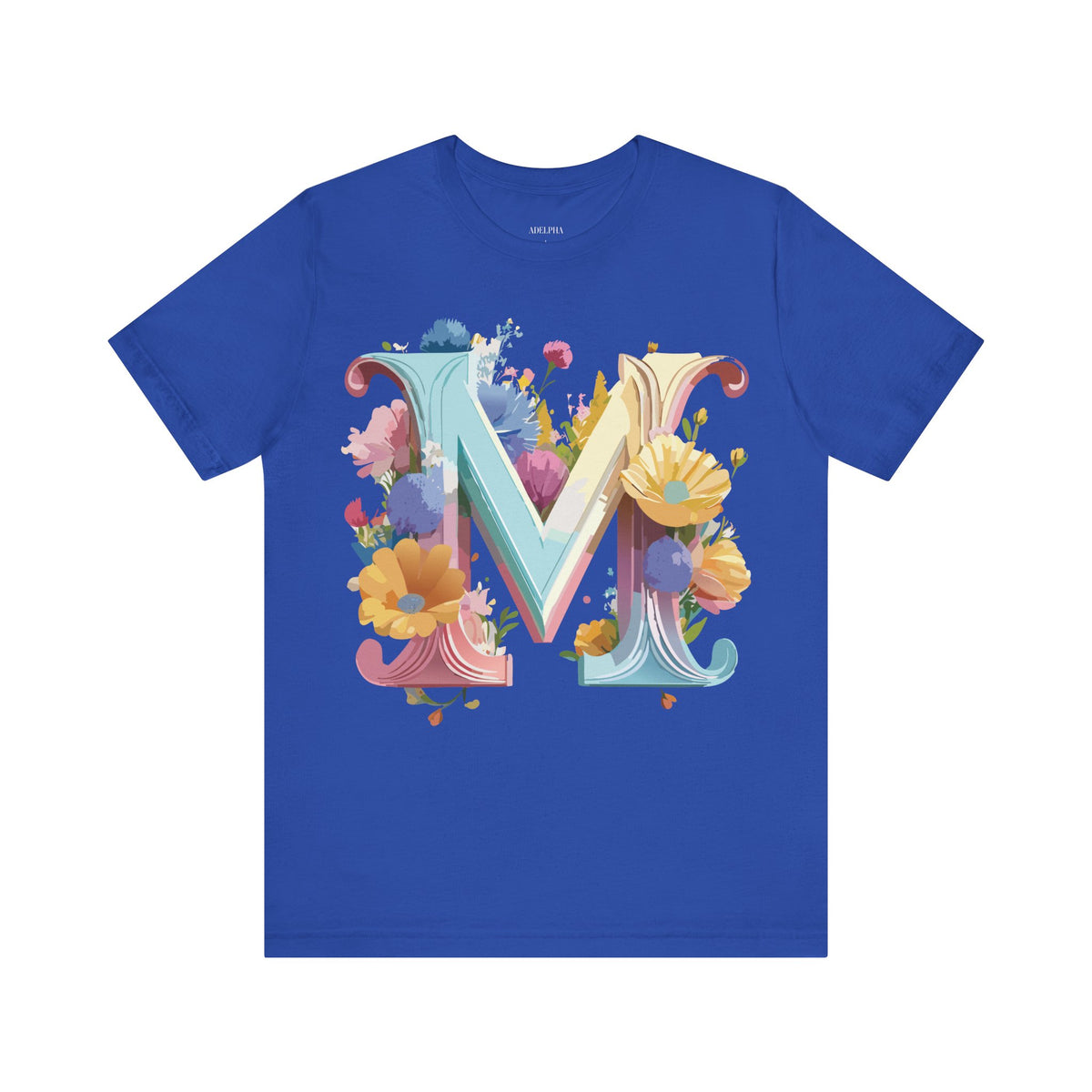 Letter M Graphic Unisex Cotton Bella+Canvas Tee with Art Letter Design