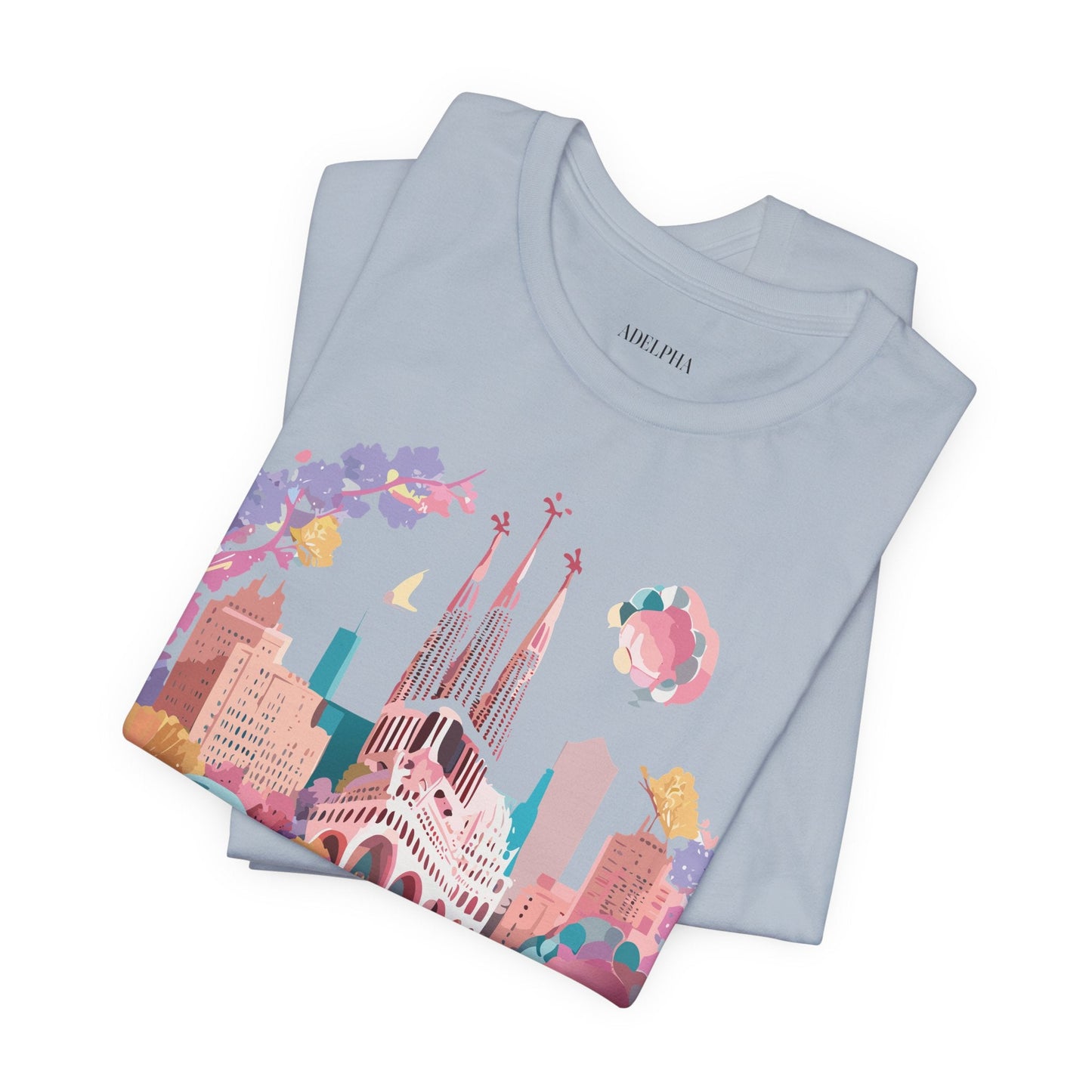 Unisex Graphic Tee Barcelona Design By Adelpha Vintage Artwork Unisex Jersey Short Sleeve Shirt