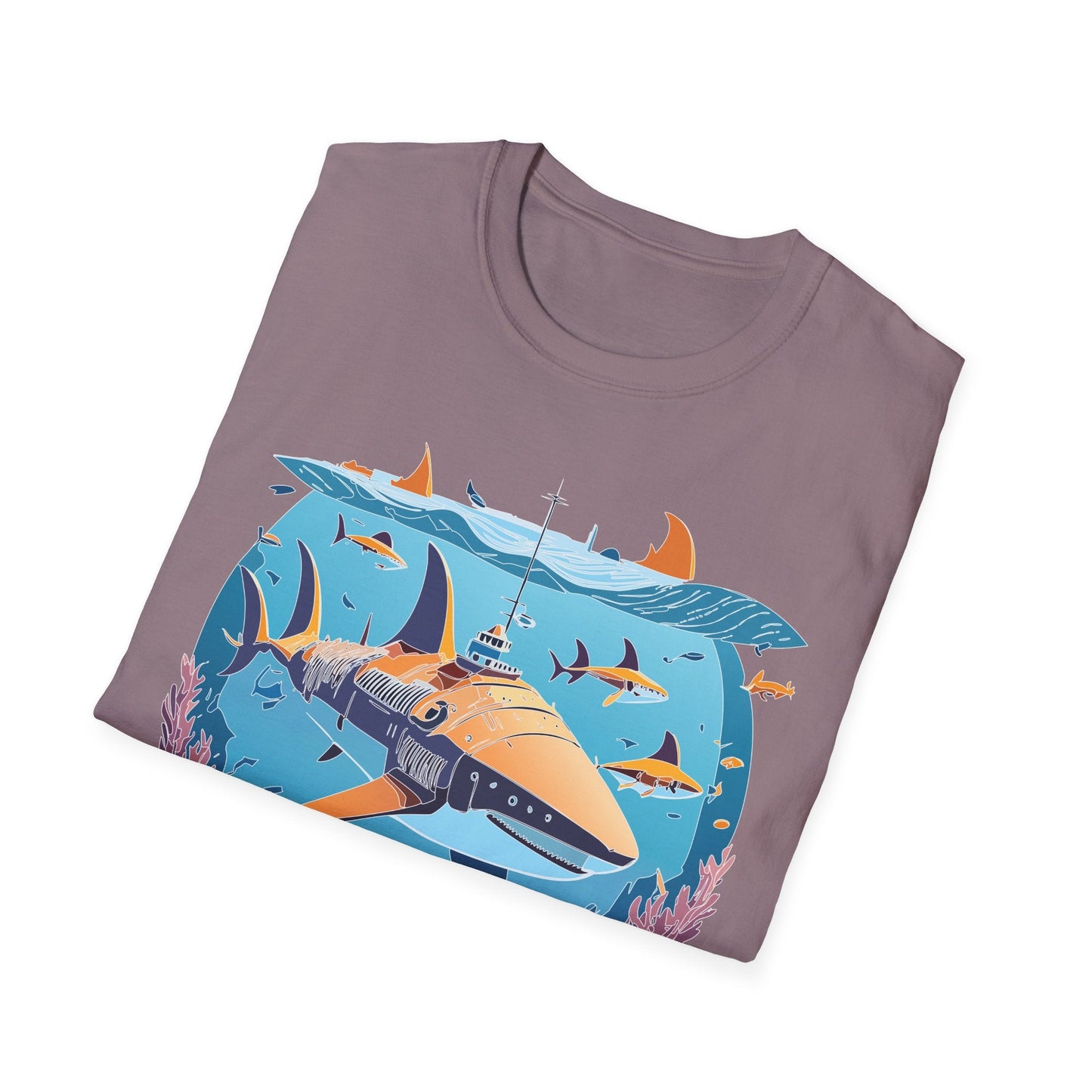 Ocean Tee Shirt Unisex Softstyle Cotton Tee 4.5 Oz Lightweight U Boat Theme Design